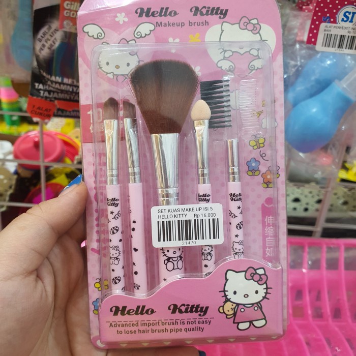 SALE KUAS MAKE UP 5 in 1 Hello Kitty Makeup Brush Eyeshadow dll