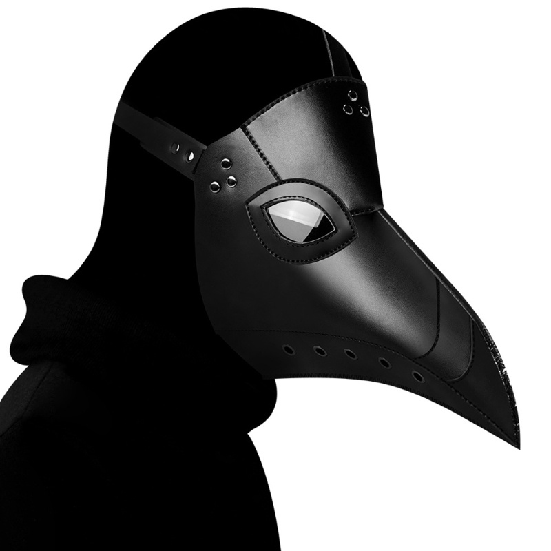 Kostum Cosplay Halloween Model Plague Doctor Long Nose Bahan Kulit PU Gaya Steampunk