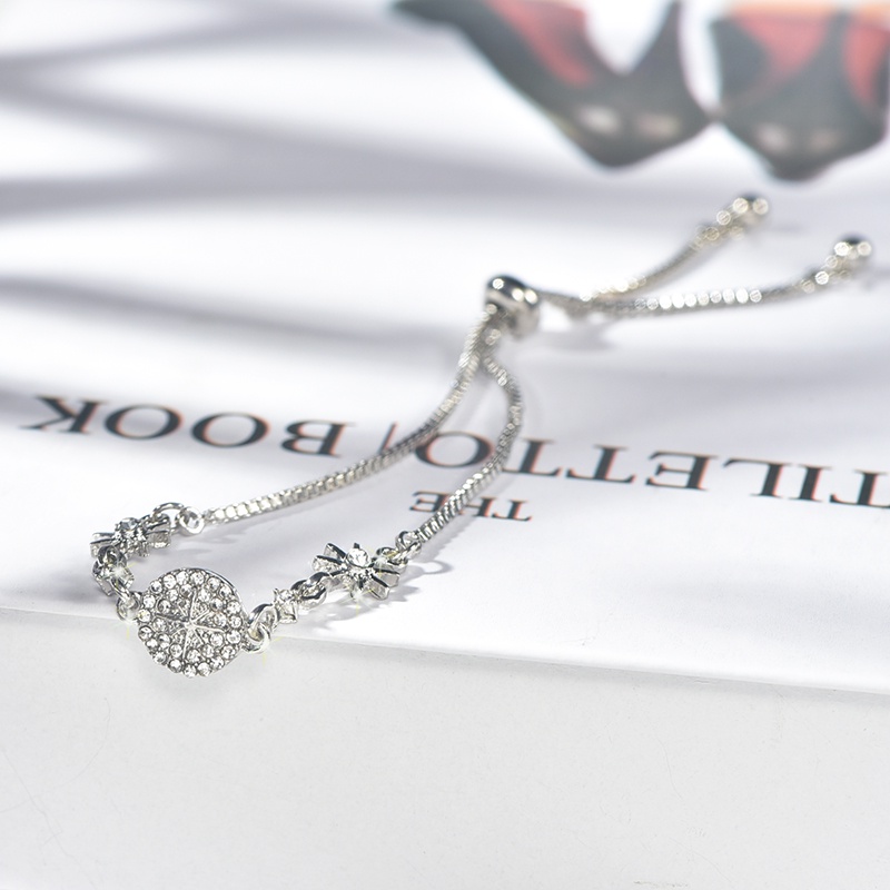 Gelang Serut Tangan Wanita Adjustable Bentuk Permata Berkilau Korea Dalika-5