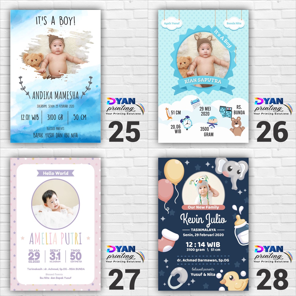 WALLDECOR/HIASAN DINDING BIODATA BAYI &amp; ANAK CUSTOM,BISA COD /BAYAR DITEMPAT