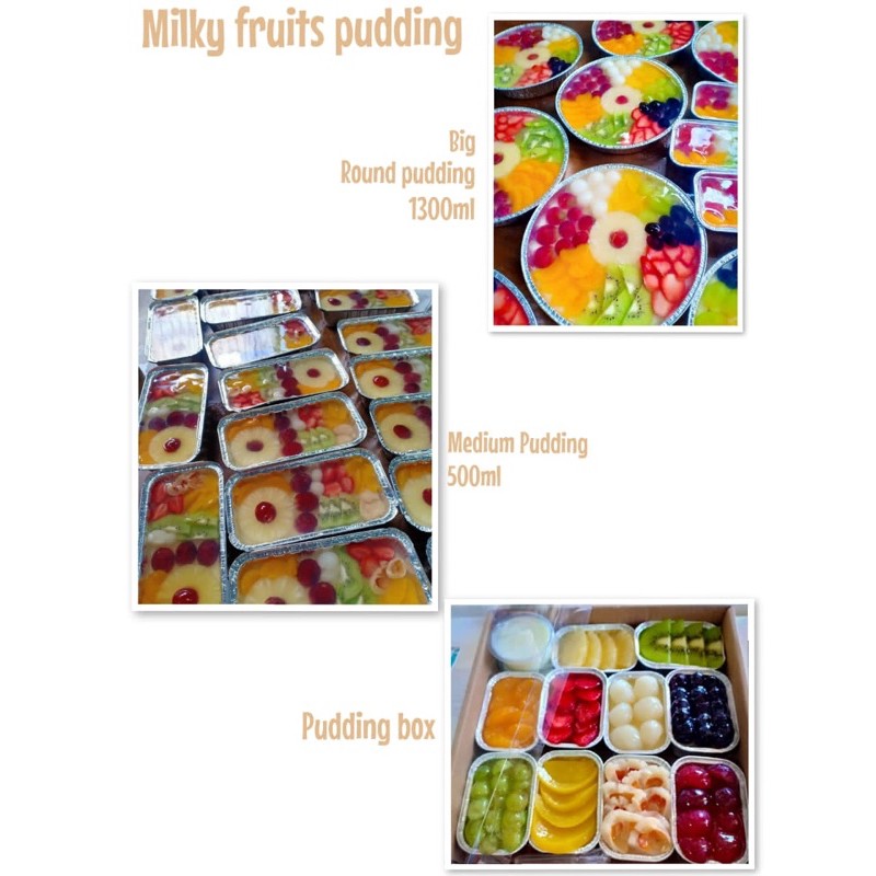 

milky fruits puding