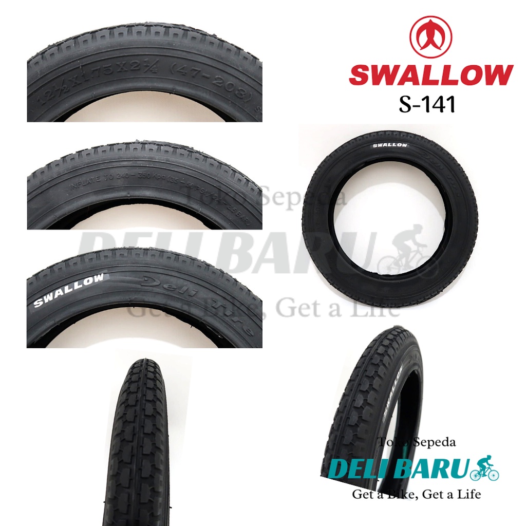 Swallow Ban luar 12 1/2 x 1.75 x 2 1/4 hitam sepeda anak, mini