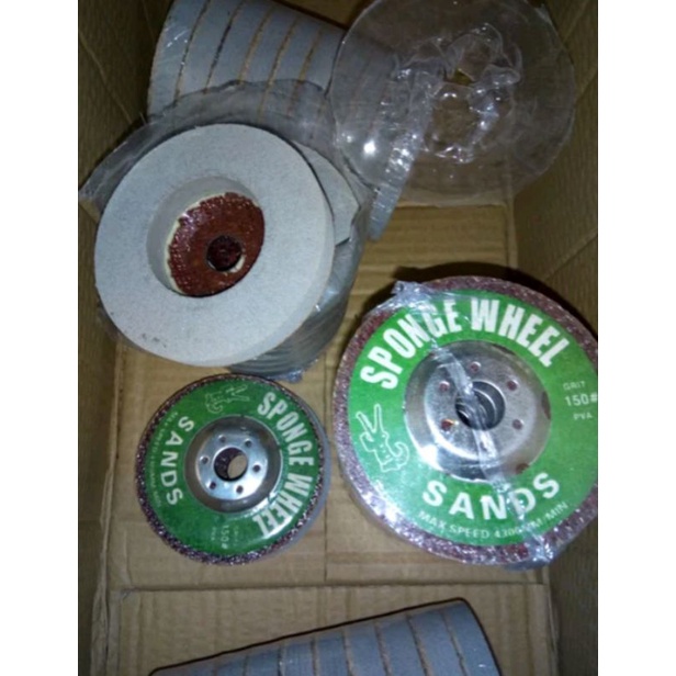mata gerinda poles 4 inch grit 600 sands sponge wheel grinda poles kaca poles batu poles granit guri