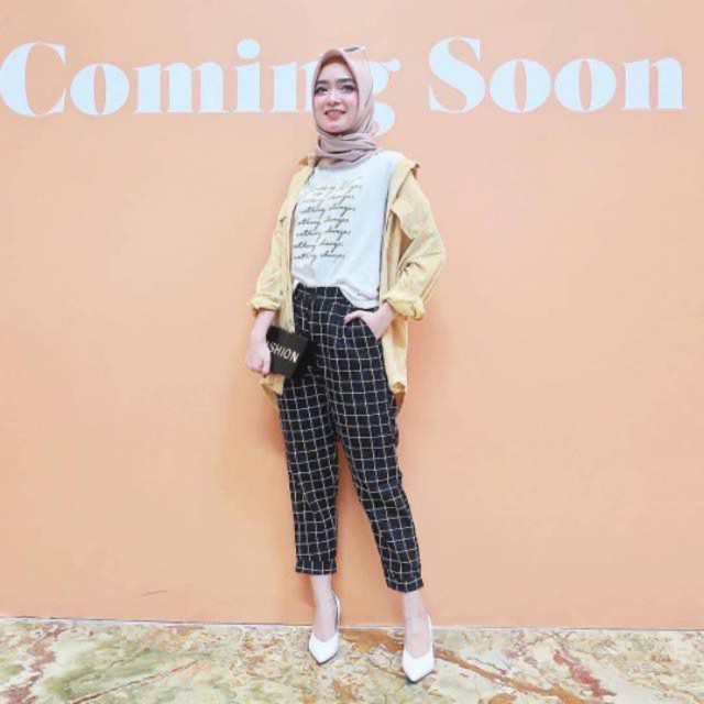 LEBARAN SALE AGNESIA SQUARE PANTS SCUBA / CELANA KOTAK/ CELANA CASUAL