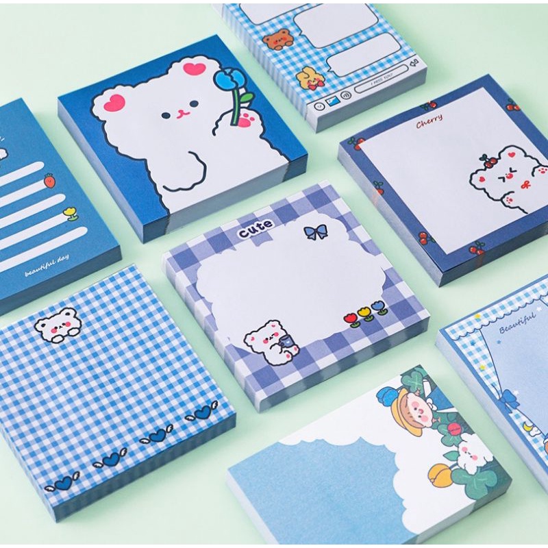 

Sticky Notes Aesthetic Cute Bear dan Cute Girl Isi 80 Lembar
