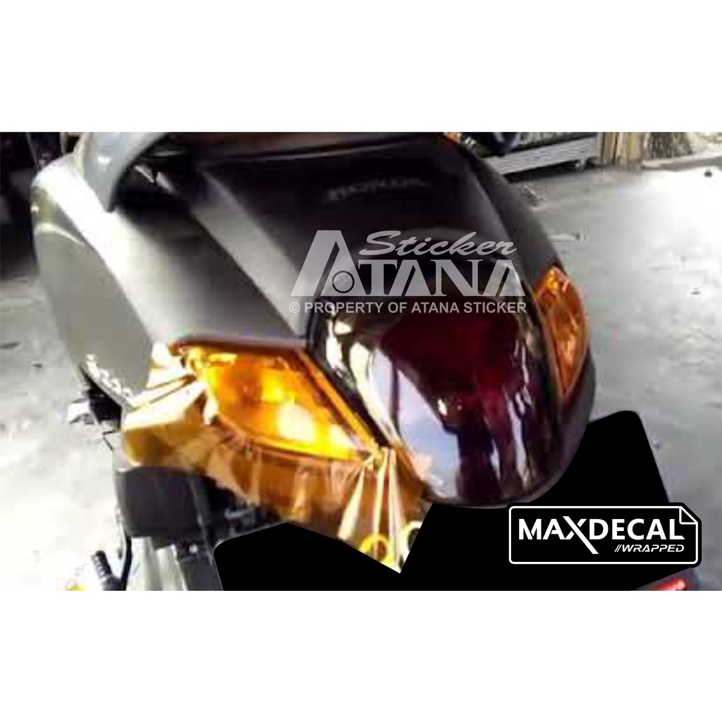 Skotlet Orange Transparan Maxdecal Scotlet Oranye Oren Transparent Stiker Tembus Pandang Bening Sticker Smoke Scolite Hybrid Scotlight Anti Gores Transparant Decal Vinyl Wrap Body Dekorasi Aksesoris Lampu Headlamp Motor Mobil Hp Laptop Neon Box Shogun