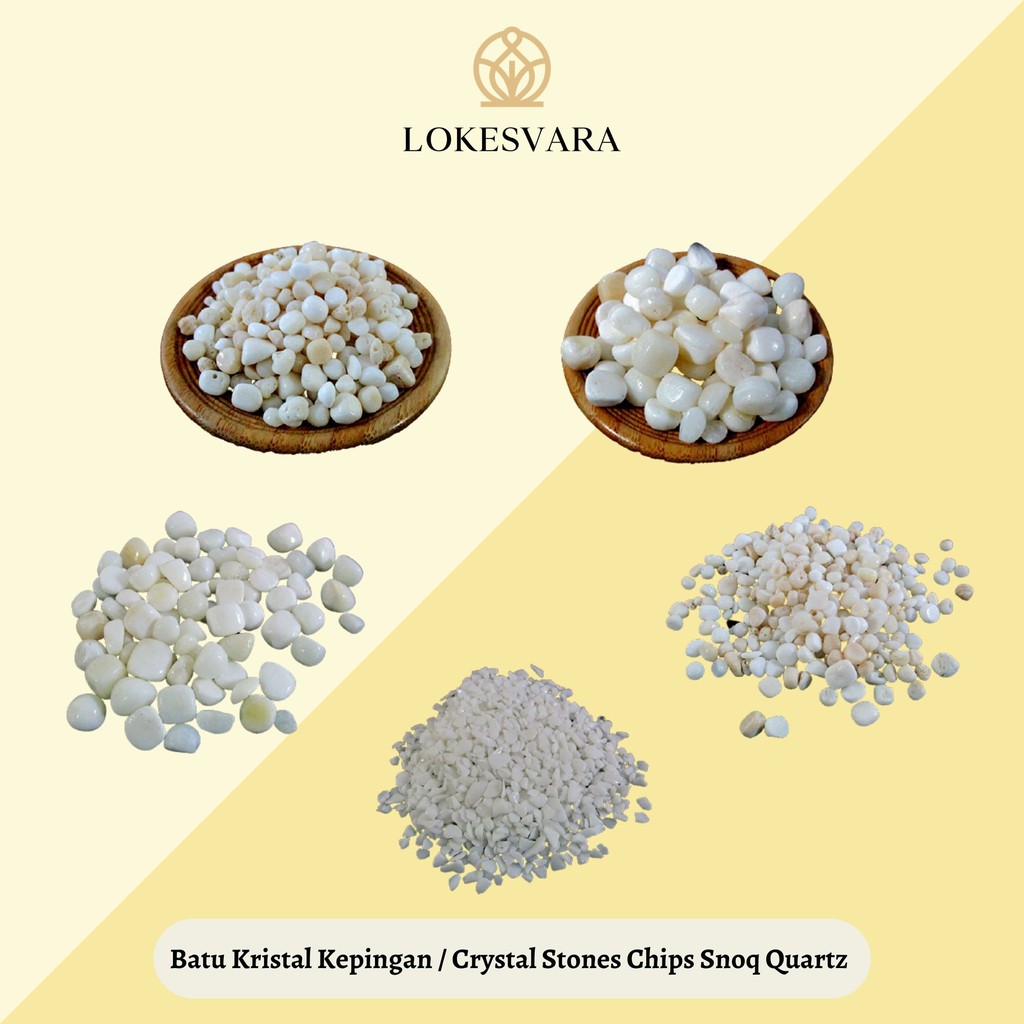 Batu Kristal / Batu Alam / Batu Kepingan Kristal / Crystal Stones Chips Snow Quartz