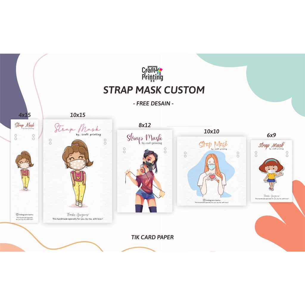 STRAP MASK PACKAGING / KEMASAN TALI MASKER (CUSTOM) / BAHAN KRAFT / CRAFT / TIK CARD