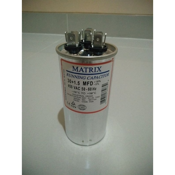 Capacitor AC LG 1pk Matrix 30+1,5 mfd