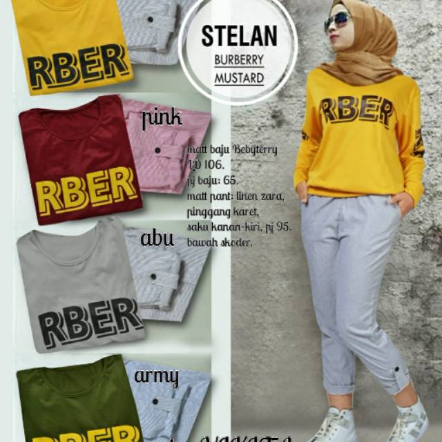 BURBERRY SETELAN SET BAJU DAN CELANA