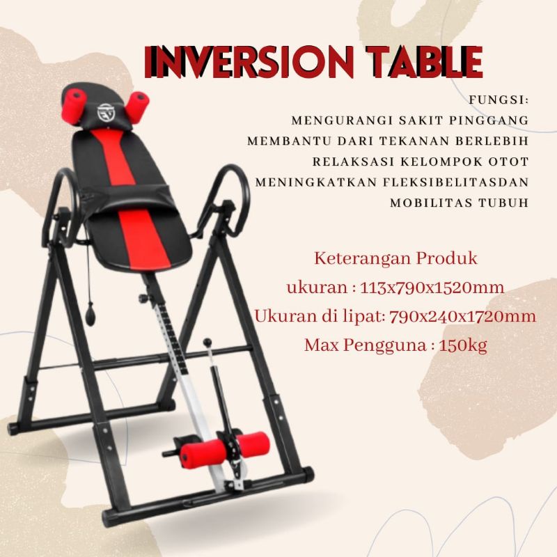 ALAT FITNES INVERSION TABLE UNTUK PENINGGI BADAN.