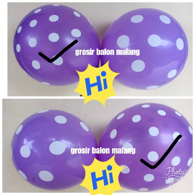 Balon latex polkadot 12inch Biasa