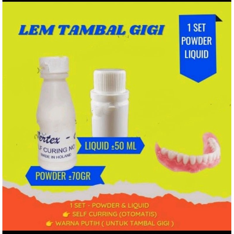 bahan Cetak Gusi Gigi Palsu dan Lem Tambal Gigi Palsu Tahan Lama Permanen Serbuk Lem Tambal Gigii Pa