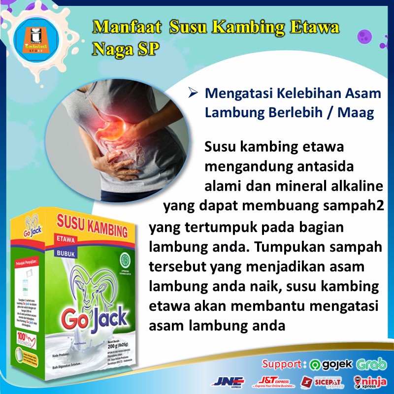 Susu Kambing Etawa Bubuk Go Jack 200gr Kemasan Sachet Susu Etawa Kambing Bubuk Minuman Susu Kambing Murni Sky Goat Evaporasi Asam Lambung Mag