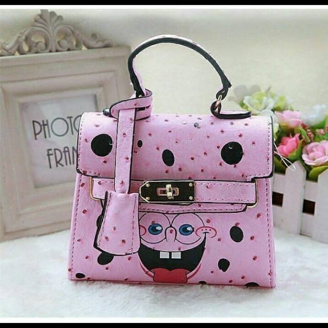 Tas Fashion Model HK Ostrich Spongebob