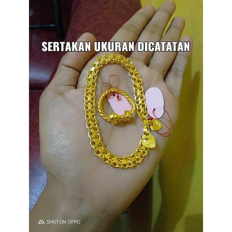 gelang dobel nori &amp; cincin lilit lps ems24k