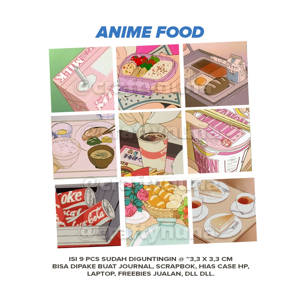 9 PCS AESTHETIC SQUARE STICKER SET for deco freebies collectibles stiker anime estetik tumblr