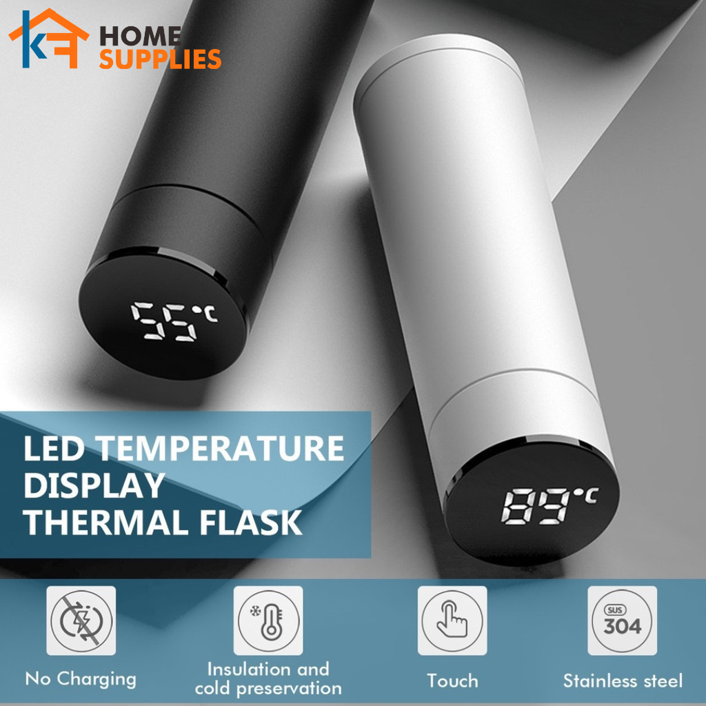 【KF】Tumbler LED Tahan Panas Termos Air Panas LED Display Suhu Indikator Life New Termos Suhu 500ml