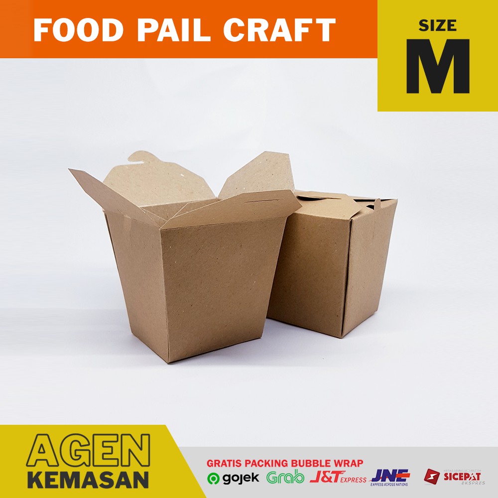 Food Pail Box Craft Coklat Ukuran M Rice Box Laminasi