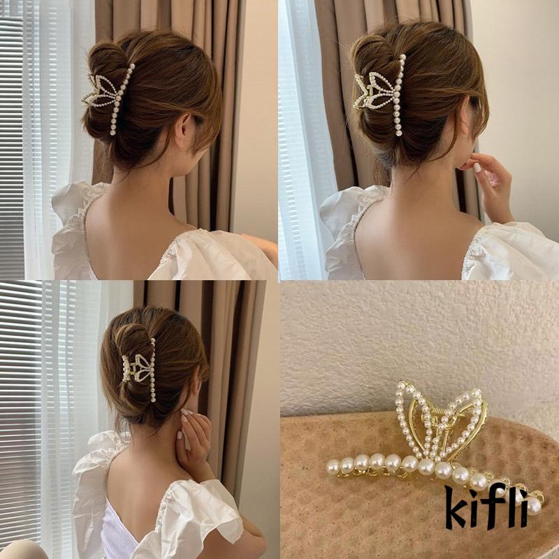 Jepit Rambut Wanita,Bahan Metal Aksen,Mutiara Dan Berlian Imitasi,Untuk Musim Panas