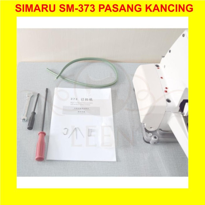 SET LENGKAP Mesin Jahit Pasang Kancing SIMARU SM-373 Industrial High Speed LEEN