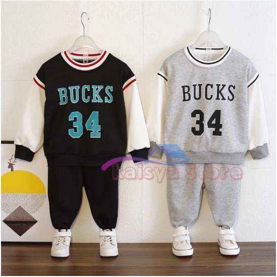 KSY- BAJU STELAN CELANA JOGGER BUCKS ANAK 2-6TAHUN IMPORT/SETELAN BAJU KOREA ANAK