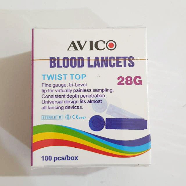 COD Jarum Blood Lancet 28G isi 100pcs Avico Easytouch Easy Touch Nesco