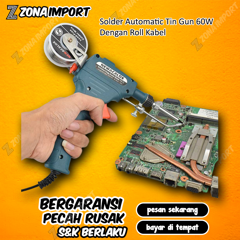 Solder Otomatis Timah Otomatis Tin Solder Gun 60W Dengan Roll Kabel Timah