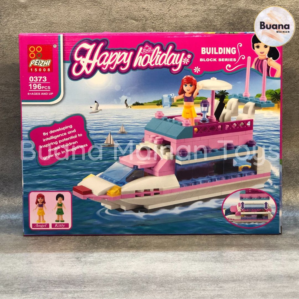 BRICK PEIZHI HAPPY HOLIDAY 0373 MODEL CRUISE SHIP KAPAL PESIAR