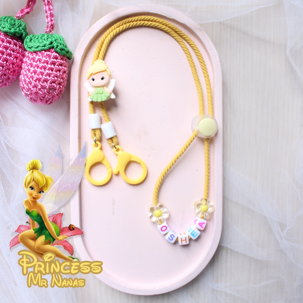 2 in 1 Tali Strap Masker FREE NAMA Dan BONEKA Princess Anak-anak Perempuan