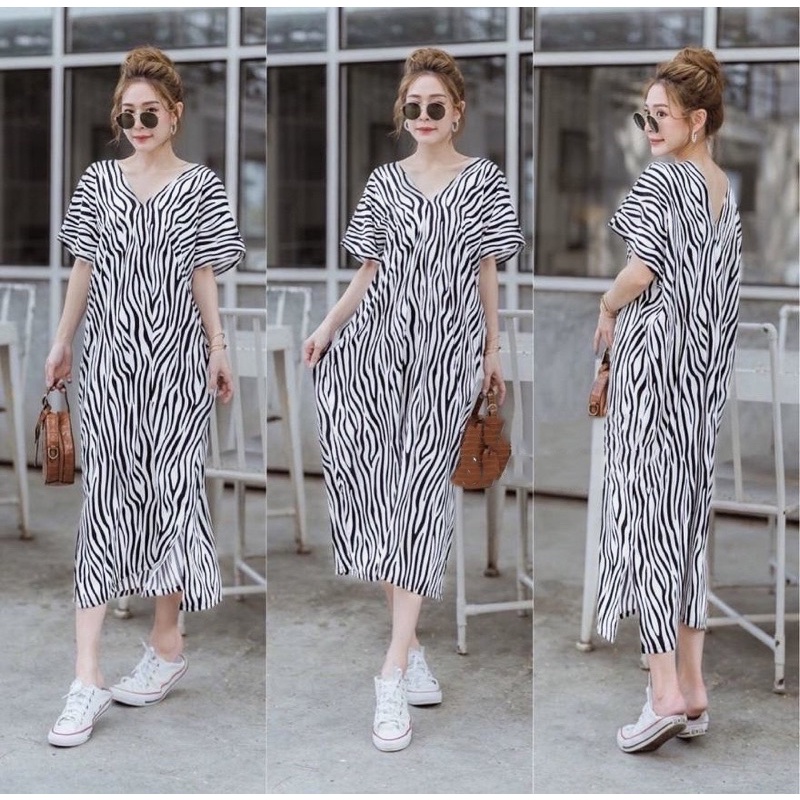 maxi vneck rayon motif zebra / maxi rayon vneck