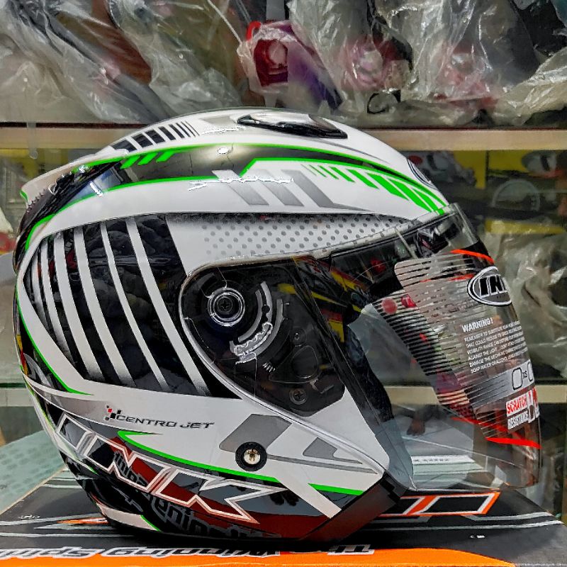 HELM INK CENTRO JET MOTIF #6 WHITE BLUE DAN WHITE RED-#5 White/Green