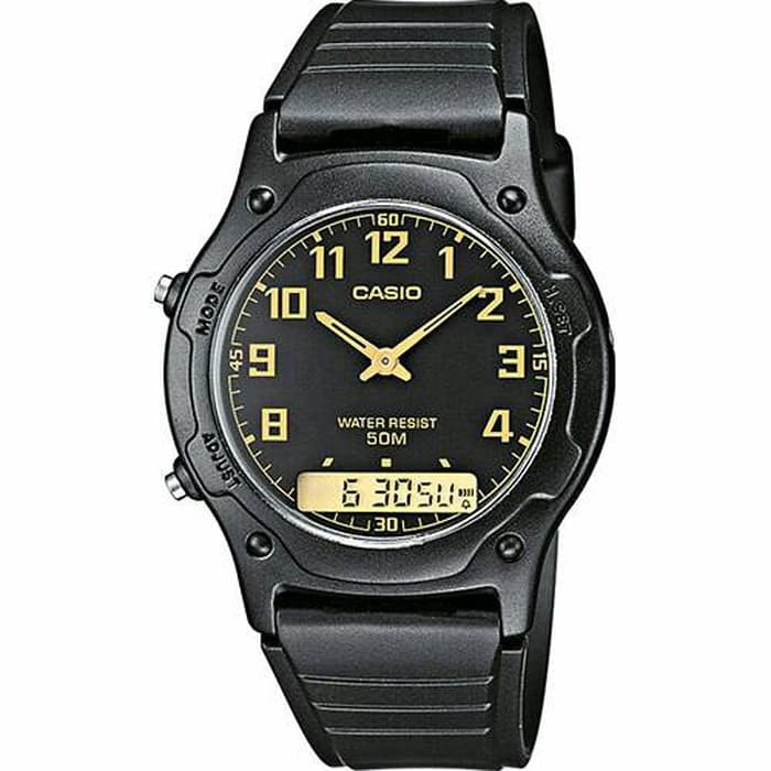 Jam Tangan Casio Pria AW-49H-1B Black Original