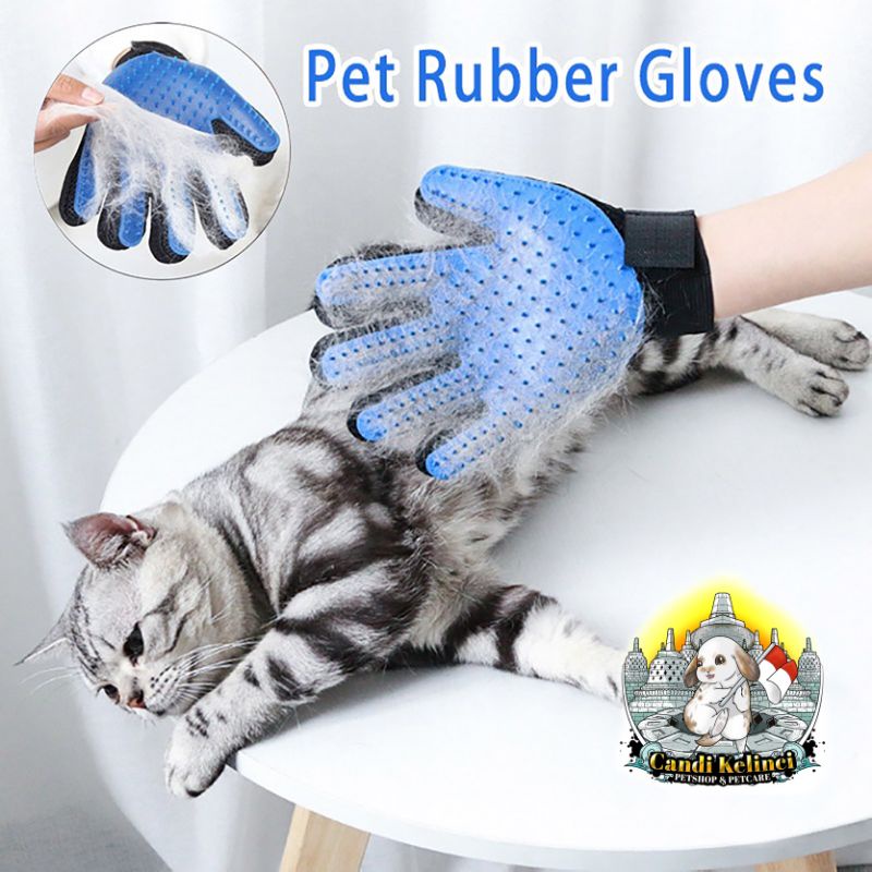 PET GLOVE - True Touch Pet Glove Sarung Tangan Sikat Grooming Sisir Grooming Kucing Anjing