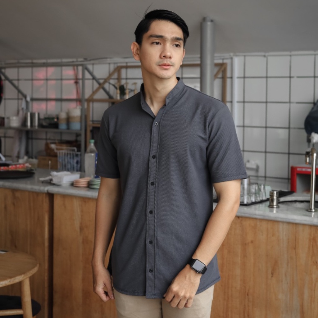 Kemeja Pendek kemeja Polos Kemeja Slimfit Kemeja Kasual Besic Kemeja Navy