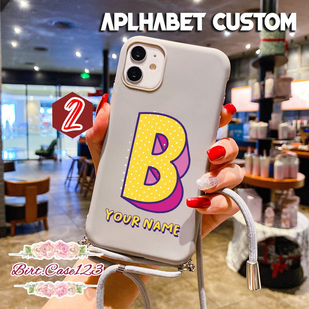 Softcase Slingcase Tali Lanyard Candy ALPHABET Oppo A5S A7 A12 F9 F3 A77 F5 F11 Pro Youth BC3231