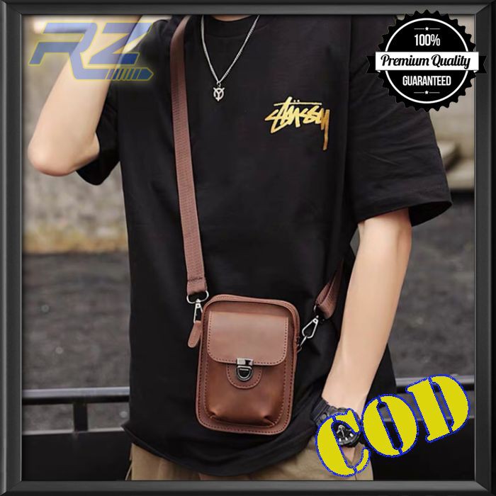 Tas Selempang Kulit Tas Pinggang Hp Tas Slempang Kecil Pria RZ 361