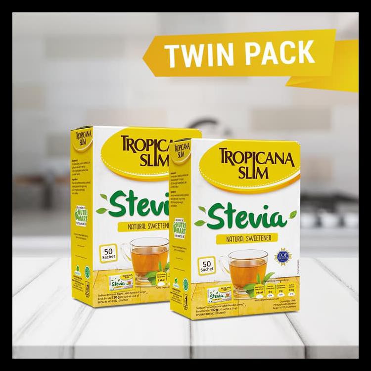 

TWIN PACK (2 PCS) - TROPICANA SLIM STEVIA 50 SACHET KODE 1478