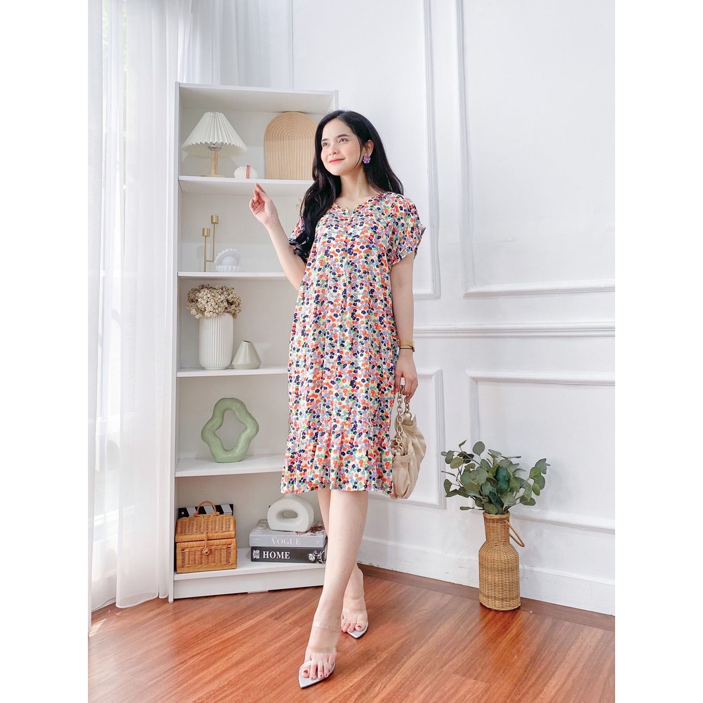 Daster HD.iD/daster ruffle pendek/daster pendek rayon