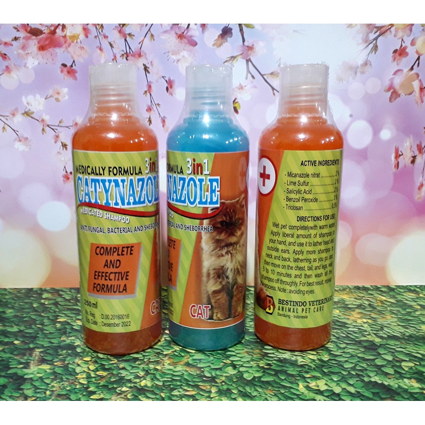 Shampo Kucing 3 in 1 Anti jamur, Gatal dan Bakteri CATYNAZOL 250ml