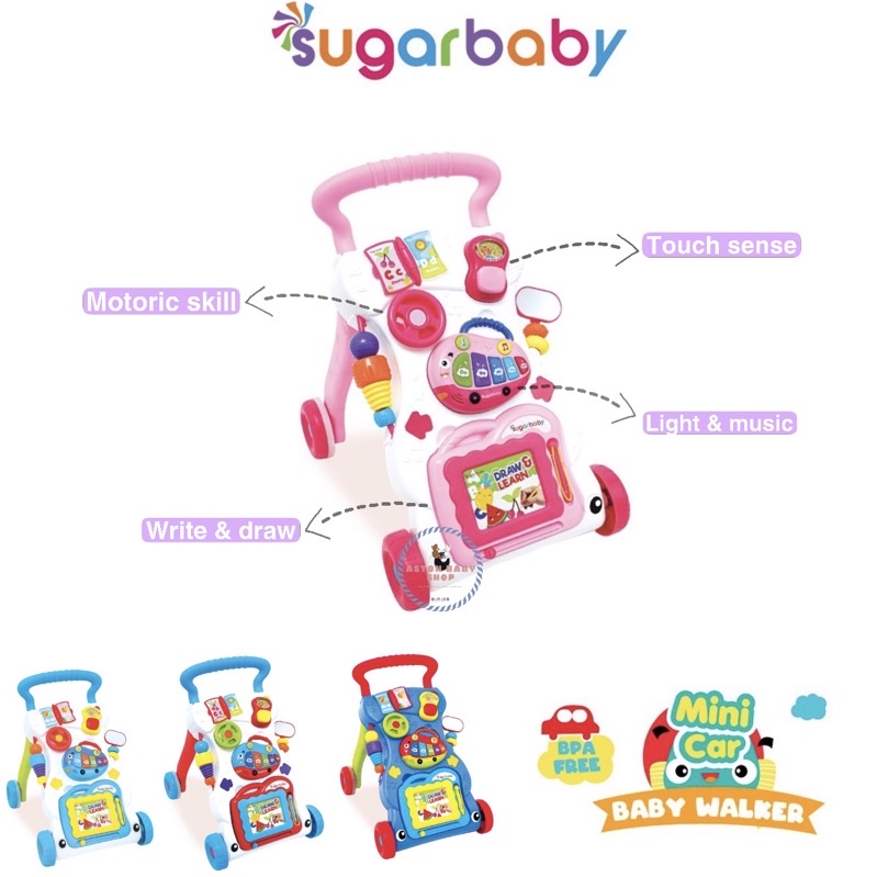 Sugar Baby Mini Car Push Walker (Baby Walker) Alat Belajar Jalan Bayi