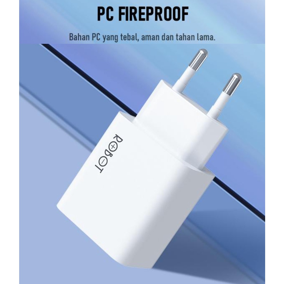 Robot RT-F1 Adapter 3A Quick Charge / Batok Charger Robot 18W Qualcomm 3.0