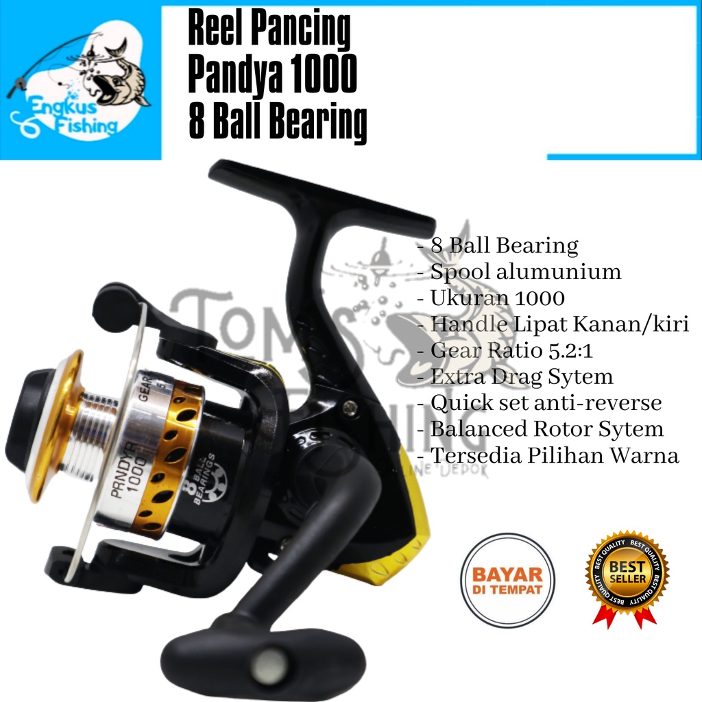 Reel Pancing Pandya 1000 (8 Bearing) Spool Alumunium Murah - Engkus Fishing