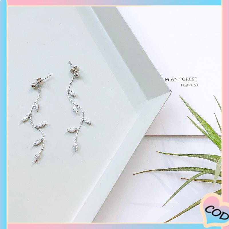 COD❤️ S925 Silver Willow Earrings Wanita Temperamen Anting Rumbai Panjang Sederhana-A.one