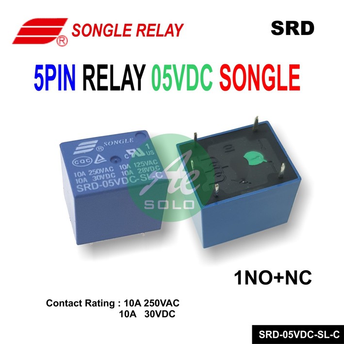 Relay PCB Songle 5V 12V 24V 10A 5 pin