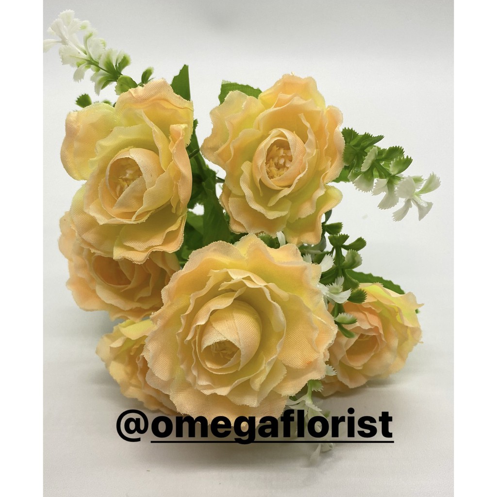 Rose Kamelia Kecil X6 Bunga Artificial/Bunga Plastik/Bunga Dekorasi/Dekorasi Pernikahan/Pernikahan-Salem