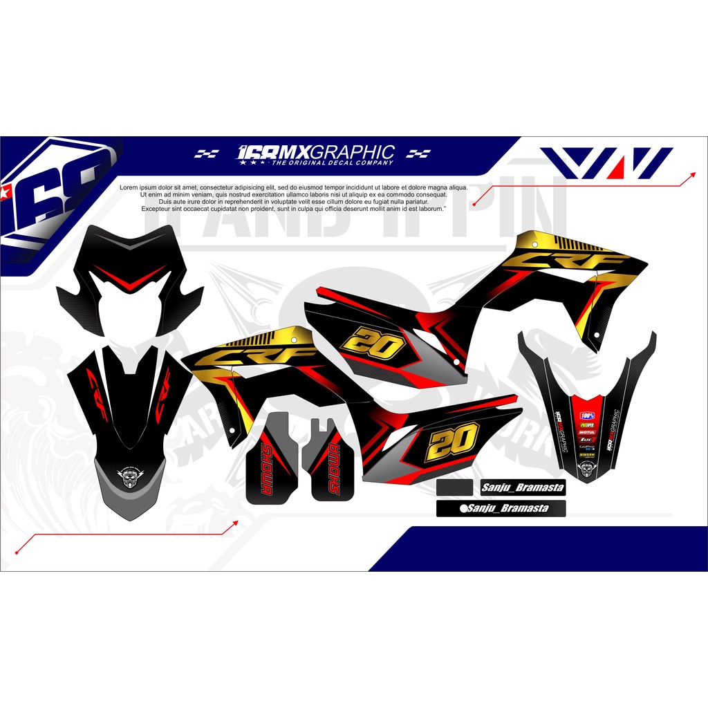 decal crf L 150 hitam gold