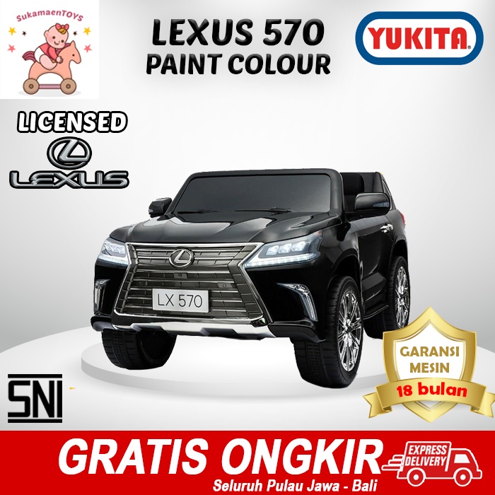 MAENAN MOBIL AKI ANAK YUKITA LEXUS 570 Hitam CAT - LICENSED LEXUS