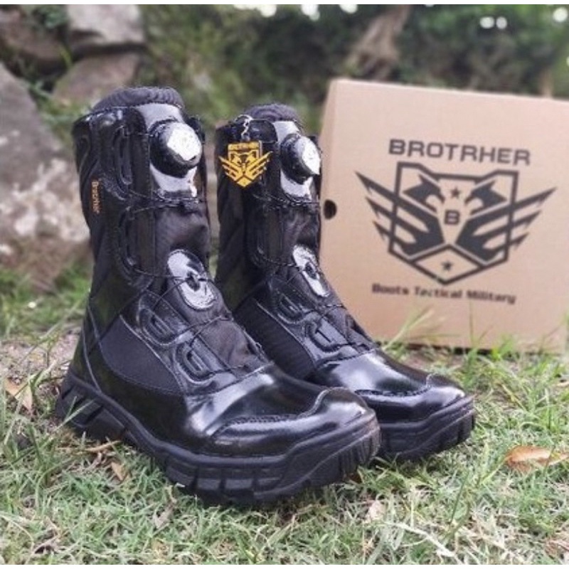 SEPATU PDL TALI PUTAR KULIT MENGKILAP MERK BROTRHER MODEL DOGLASH