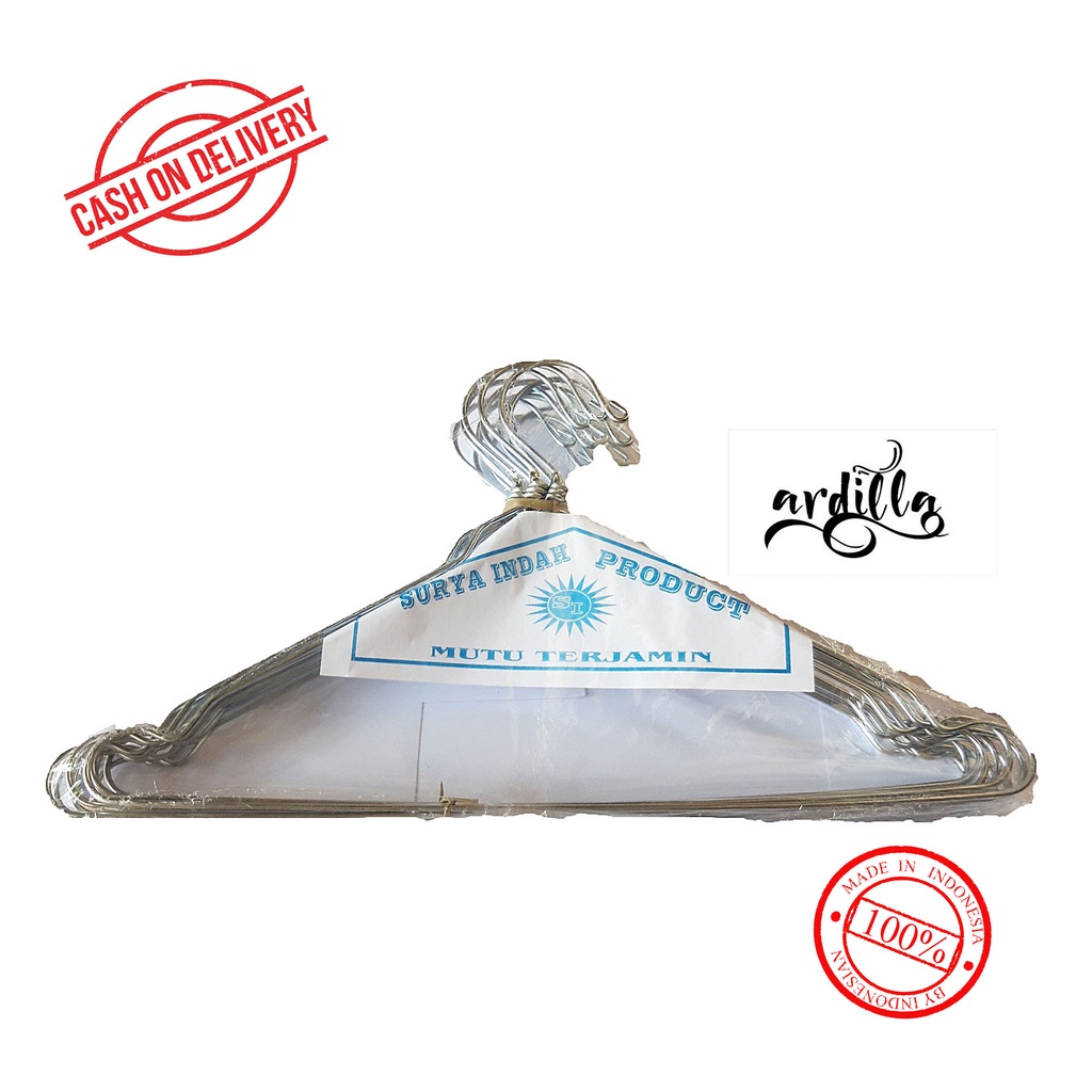 Hanger Besi Gantungan Baju Tebal Murah 1 lusin